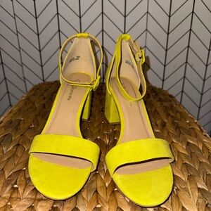 CL by Laundry Yellow Ankle Strap Heels